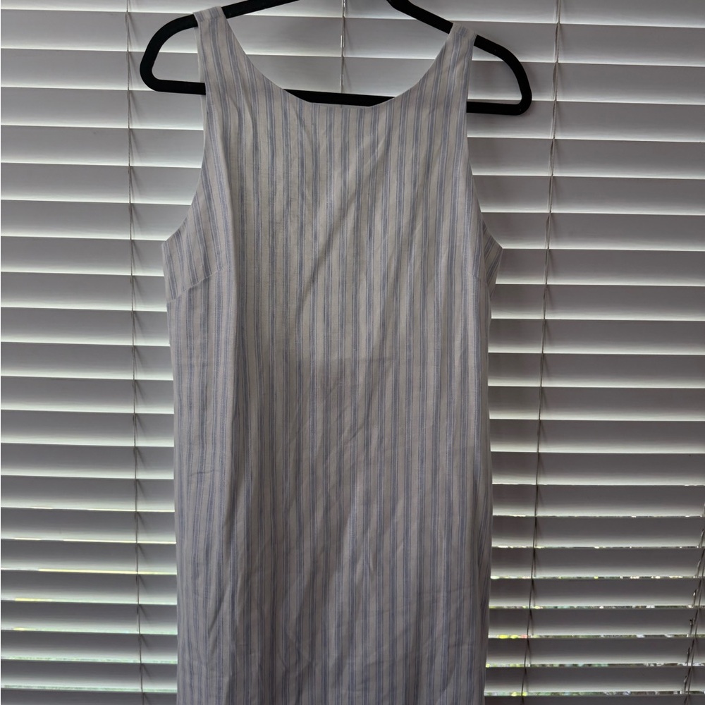 Reformation Ivory and Sky Striped Garment